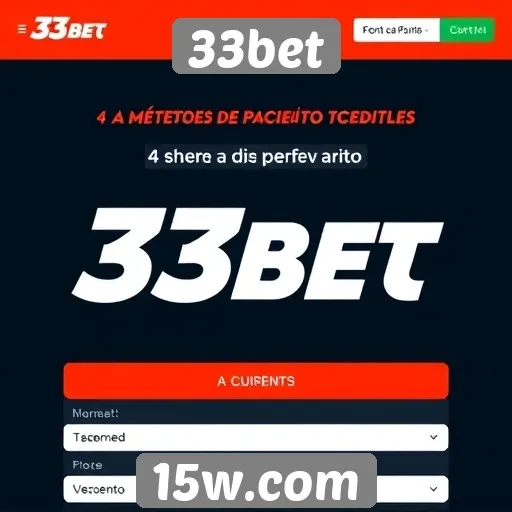 Métodos de pagamento aceitos na 33bet